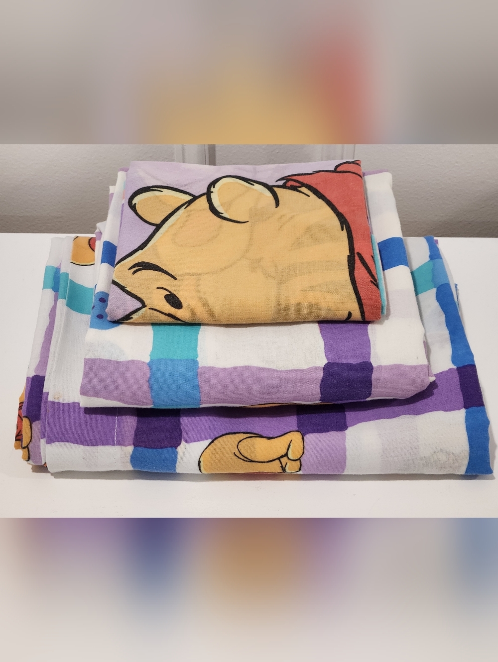 Vintage Disney Winnie The Pooh & Tigger Ladybug 3 Piece Sheet Twin Set